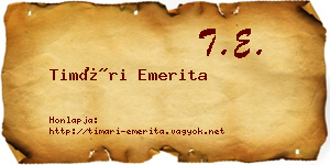 Timári Emerita névjegykártya